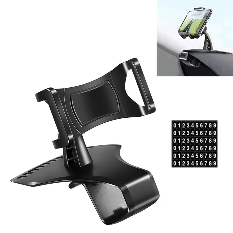 Smart Car Dashboard Phone Holder with Integrated Number Plate Bracket