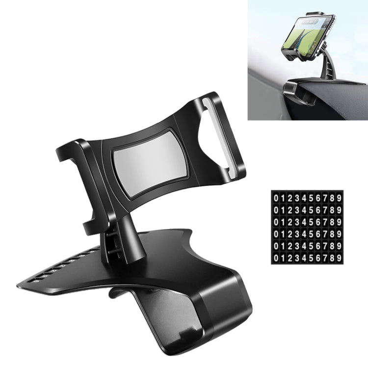 Smart Car Dashboard Phone Holder with Integrated Number Plate Bracket