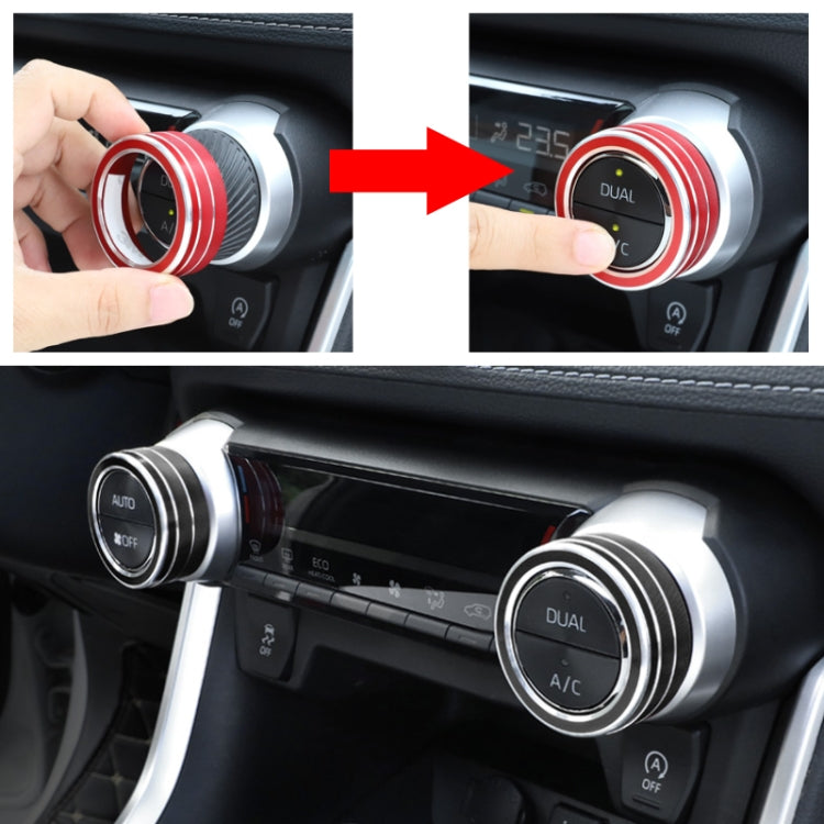 Set of 2 Aluminium Alloy Air Conditioning Knob Covers for Toyota RAV4 / Wildlander