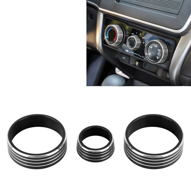 Set of 3 Premium Aluminium Alloy Air Conditioning Knob Covers for Honda VEZEL, XR-V, Fit, GIENIA, and City