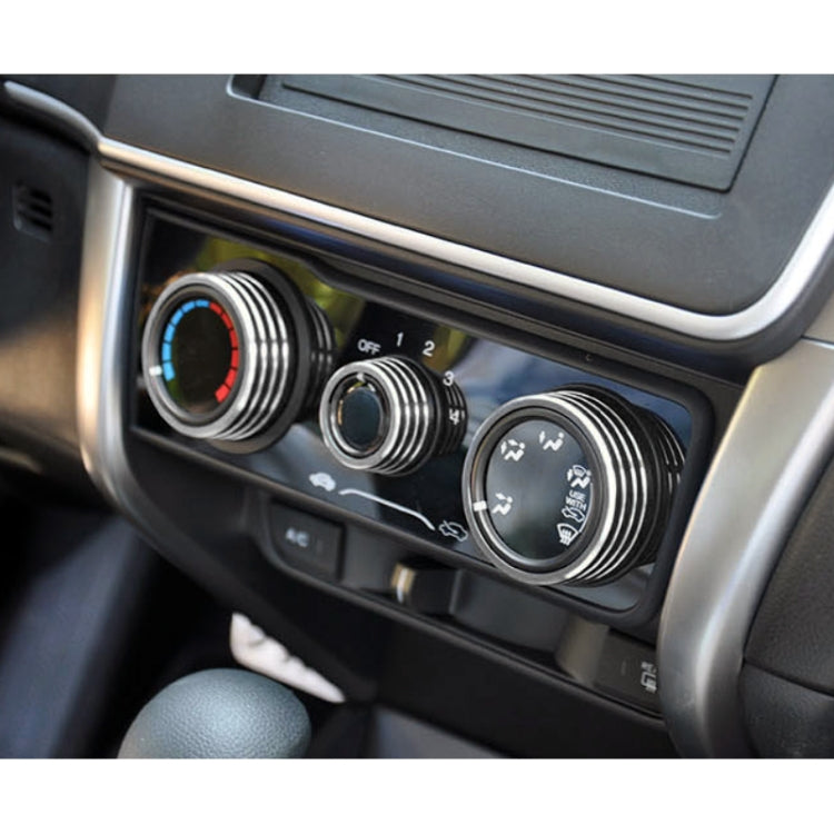 Set of 3 Premium Aluminium Alloy Air Conditioning Knob Covers for Honda VEZEL, XR-V, Fit, GIENIA, and City