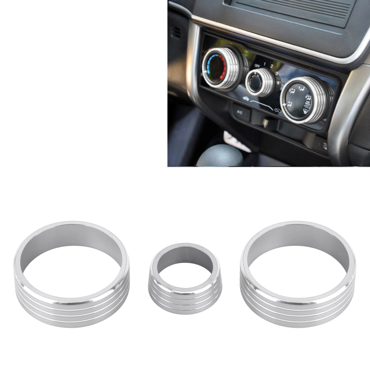 Set of 3 Premium Aluminium Alloy Air Conditioning Knob Covers for Honda VEZEL, XR-V, Fit, GIENIA, and City