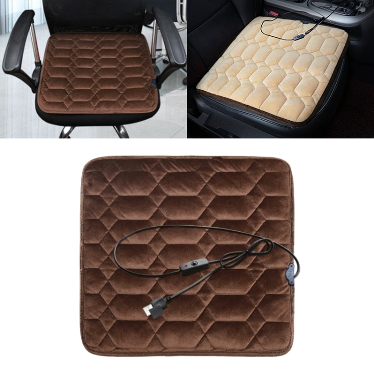 Heated USB Car Seat Warmer Cushion – Winter Comfort Mat, Square Design