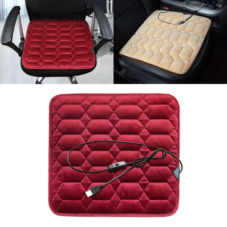 Heated USB Car Seat Warmer Cushion – Winter Comfort Mat, Square Design