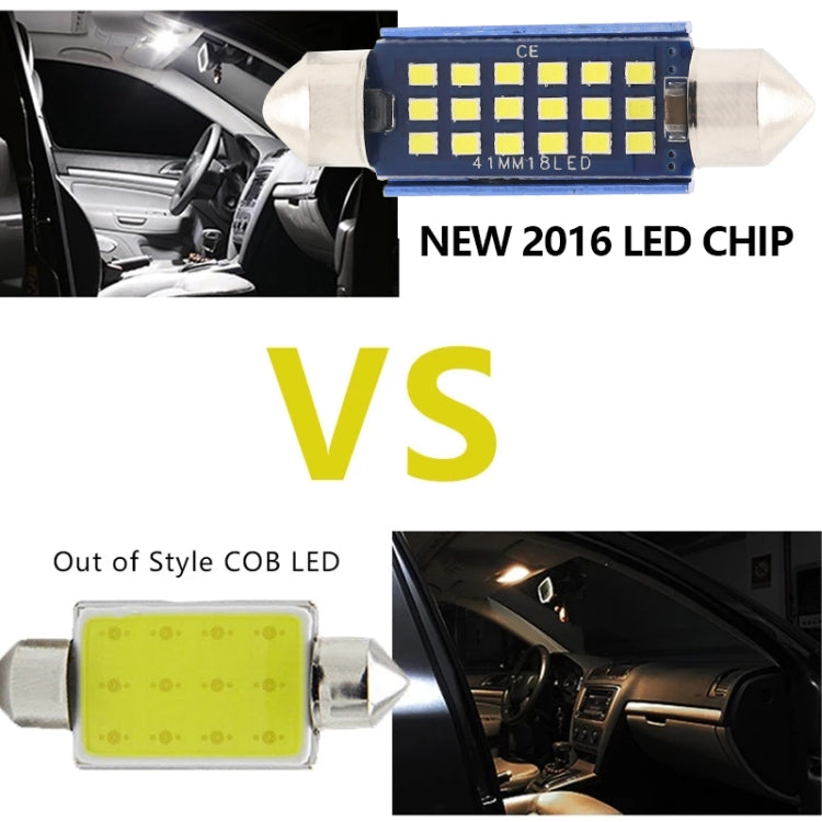 2pcs 39mm DC12-24V / 1W / 6000K / 60LM 15LEDs SMD Car Reading Lamp Dome Light