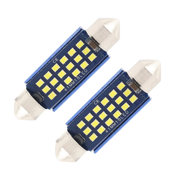 2pcs 41mm DC12-24V / 1W / 6000K / 60LM 18LEDs SMD Car Reading Lamp Dome Light