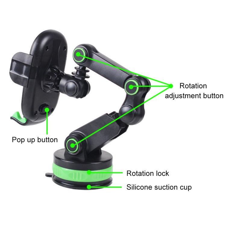 360-Degree Rotating Telescopic Car Phone Holder with Suction Cup - ZP-X0466