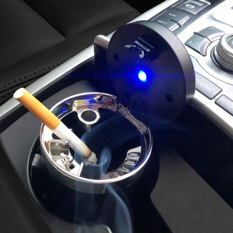 Sleek Illuminated Stainless Steel Car Ashtray & Waste Bin
