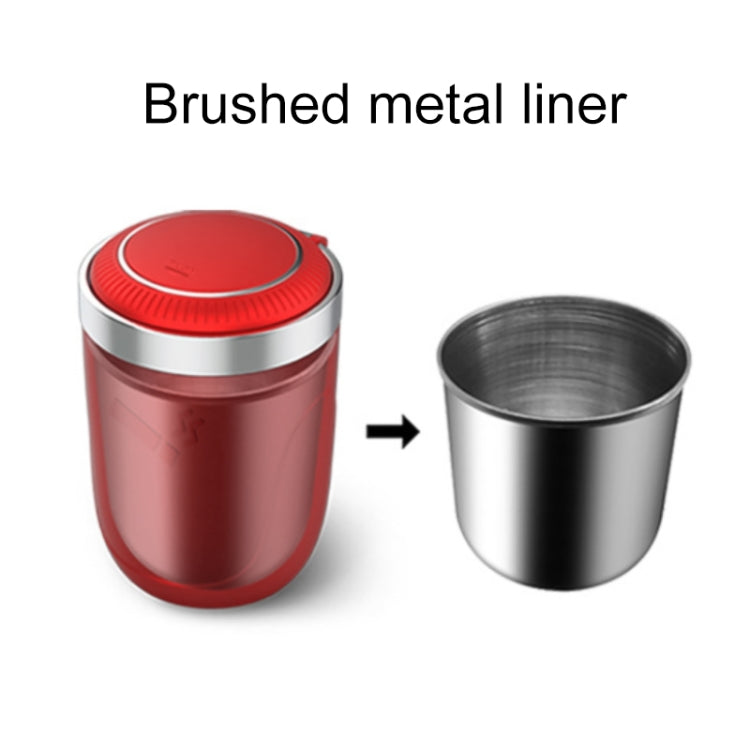 Sleek Illuminated Stainless Steel Car Ashtray & Waste Bin