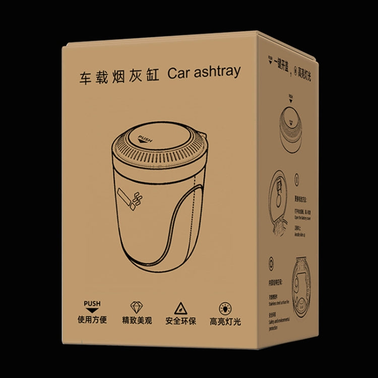 Sleek Illuminated Stainless Steel Car Ashtray & Waste Bin