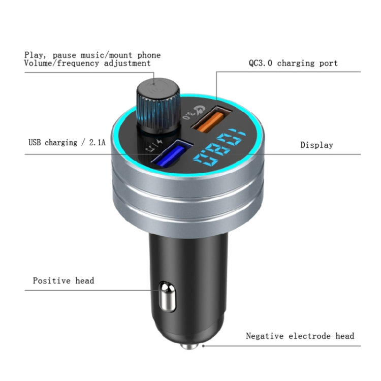 C1 Multifunctional Car Dual USB Charger MP3 Music Player Bluetooth FM Transmitter, C1 (Black), C1 (Red), C1 (Silver)