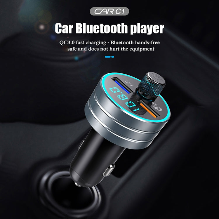 C1 Multifunctional Car Dual USB Charger MP3 Music Player Bluetooth FM Transmitter, C1 (Black), C1 (Red), C1 (Silver)