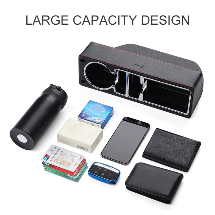Stylish PU Leather Car Seat Gap Storage and Cup Holder Solution
