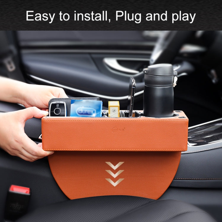 Stylish PU Leather Car Seat Gap Storage and Cup Holder Solution