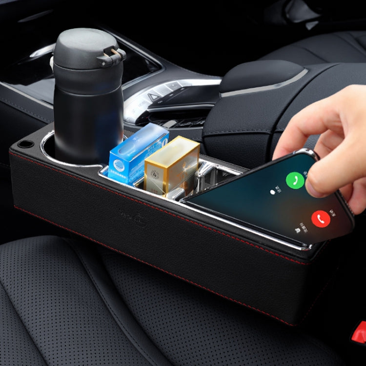 Stylish PU Leather Car Seat Gap Storage and Cup Holder Solution
