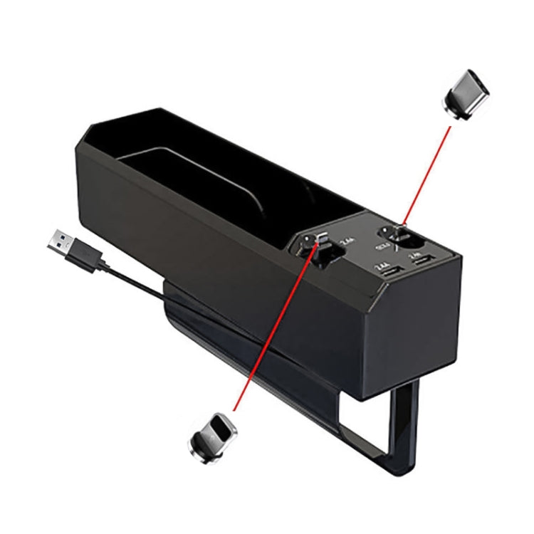 Innovative USB-C & 8PIN Car Cup Holder Organiser with Side Storage Solution