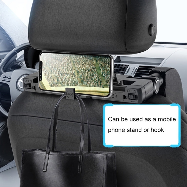 Versatile U-Shaped Memory Foam Neck Cushion with Phone Holder & Bag Hook for Car Comfort