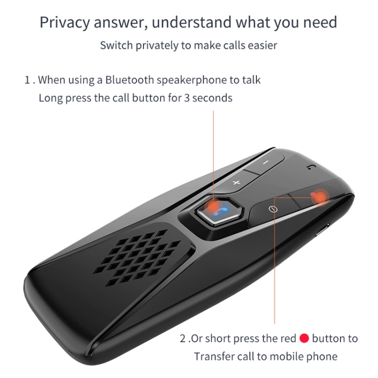 T823 Car Sun Visor Bluetooth Hands-free Call Speaker, T823
