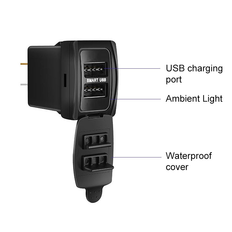 Car 3.1A USB Double-sided Mobile Phone Charger for Toyota, 3.1A