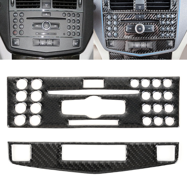 Carbon Fibre Decorative CD Frame Stickers for Mercedes-Benz W204 – Set of 2