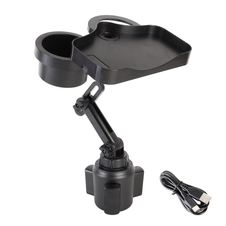 Versatile Car Cup Holder with Wireless Charging & Organiser Features