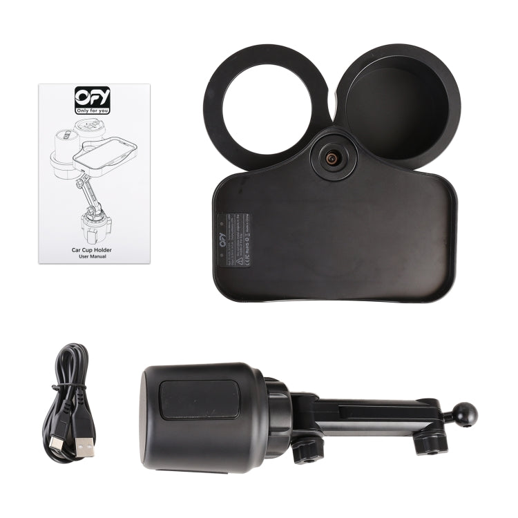 Versatile Car Cup Holder with Wireless Charging & Organiser Features