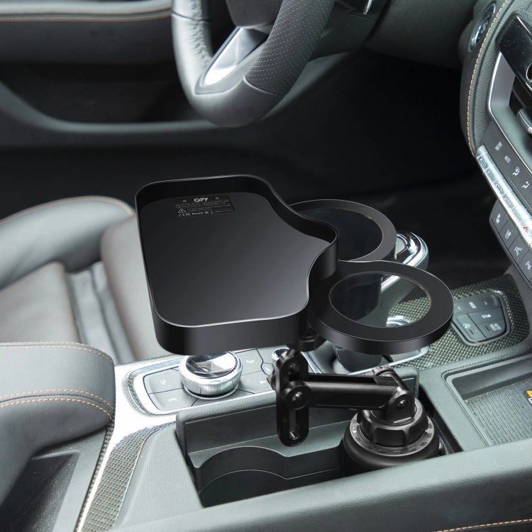 Versatile Car Cup Holder with Wireless Charging & Organiser Features