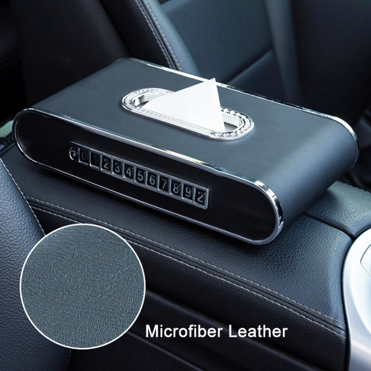 Elegant Car Dashboard Towel Dispenser with Parking Card and Phone Holder