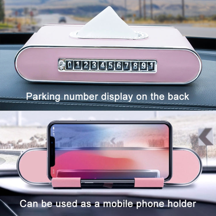 Elegant Car Dashboard Towel Dispenser with Parking Card and Phone Holder