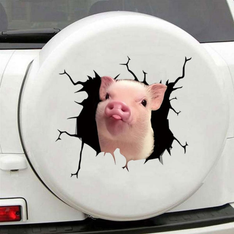 6pcs/Set Creative Broken 3D Pig Car Stickers