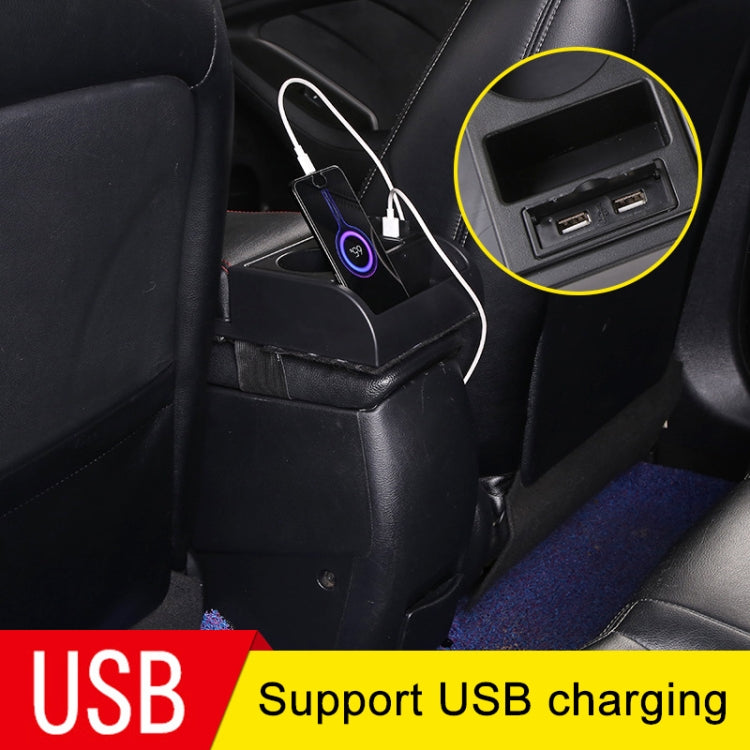 Versatile Car Armrest Cushion with Dual USB Ports and Drink Holder