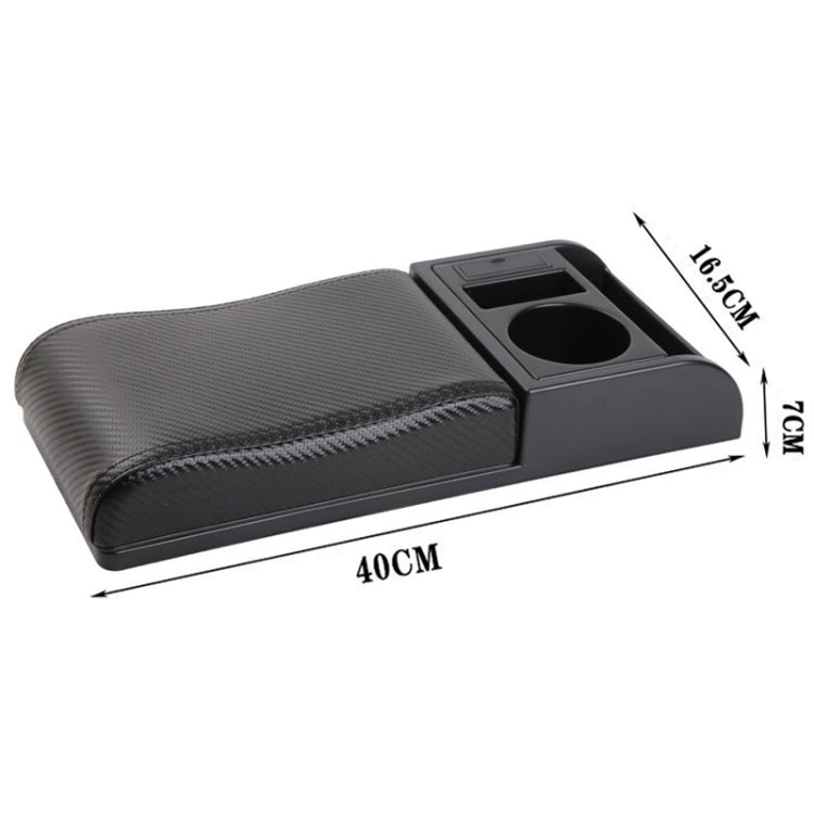 Ergonomic Carbon Fibre Leather Armrest Booster Pad with Dual USB Ports