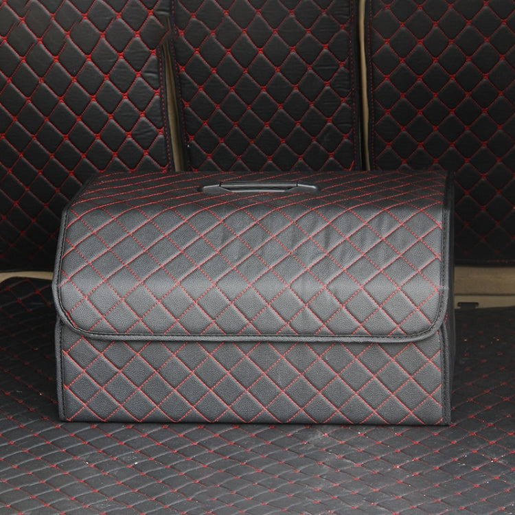 Elegant Checkered Car Boot Organiser - Spacious & Foldable Storage Box (54 x 32 x 30cm)