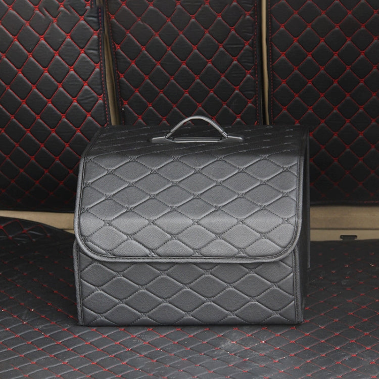 Versatile Foldable Car Boot Storage Box with Rhombic Design - 40 x 32 x 30cm