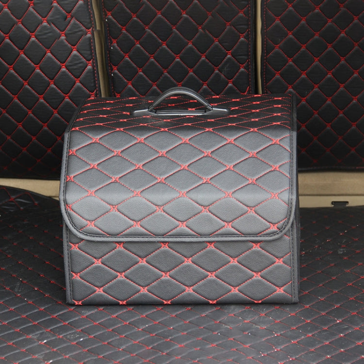Versatile Foldable Car Boot Storage Box with Rhombic Design - 40 x 32 x 30cm