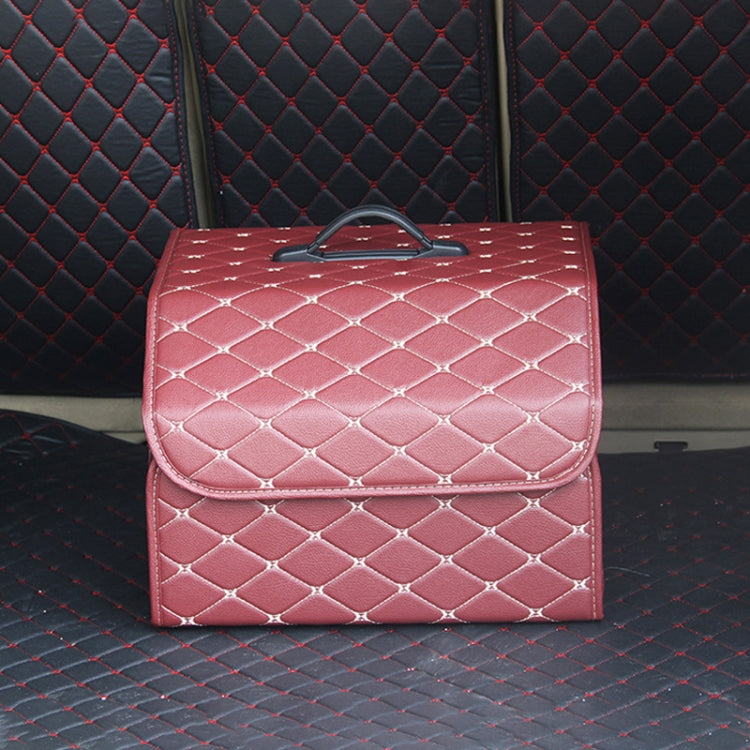 Versatile Foldable Car Boot Storage Box with Rhombic Design - 40 x 32 x 30cm