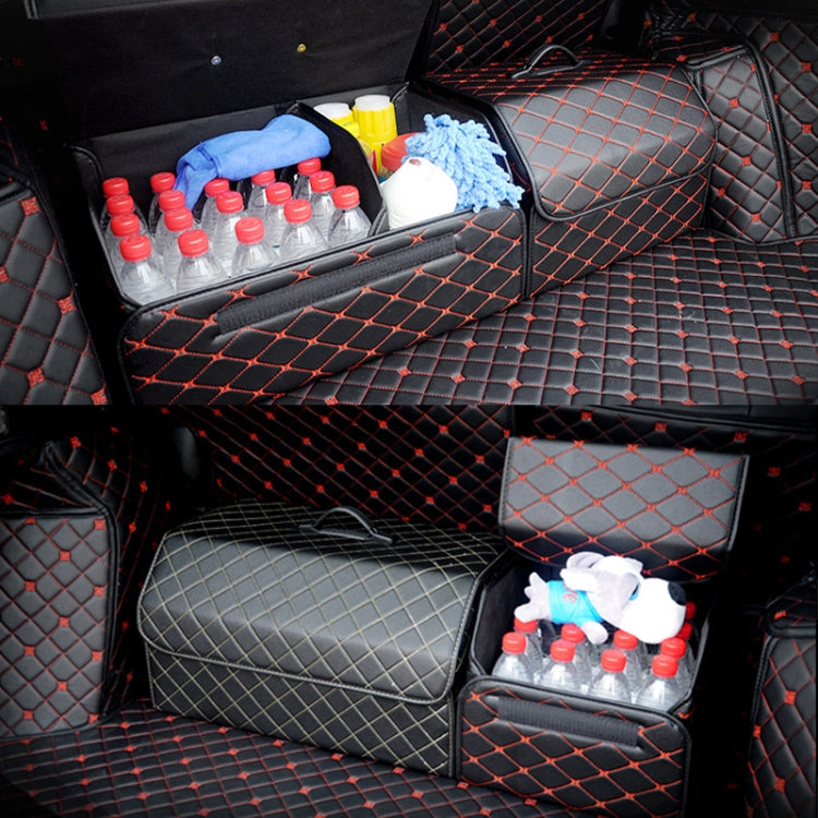 Versatile Foldable Car Boot Storage Box with Rhombic Design - 40 x 32 x 30cm