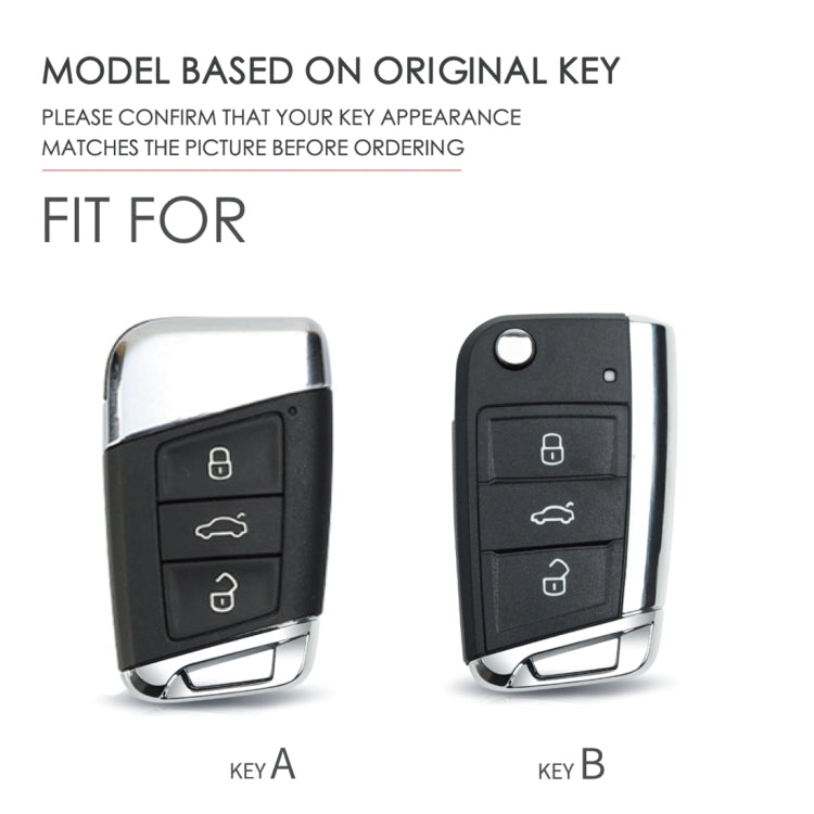 Chic Cowhide Leather Key Cover for Volkswagen B Type Folding Key - Stylish Protection for Your Car Key