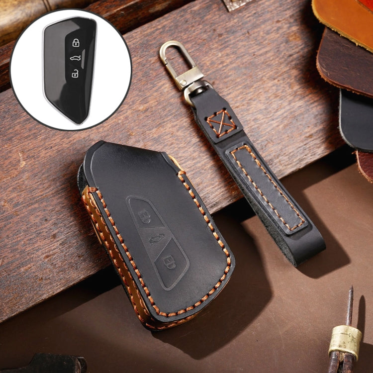 Luxurious Cowhide Leather Key Fob Cover for Volkswagen Golf 8