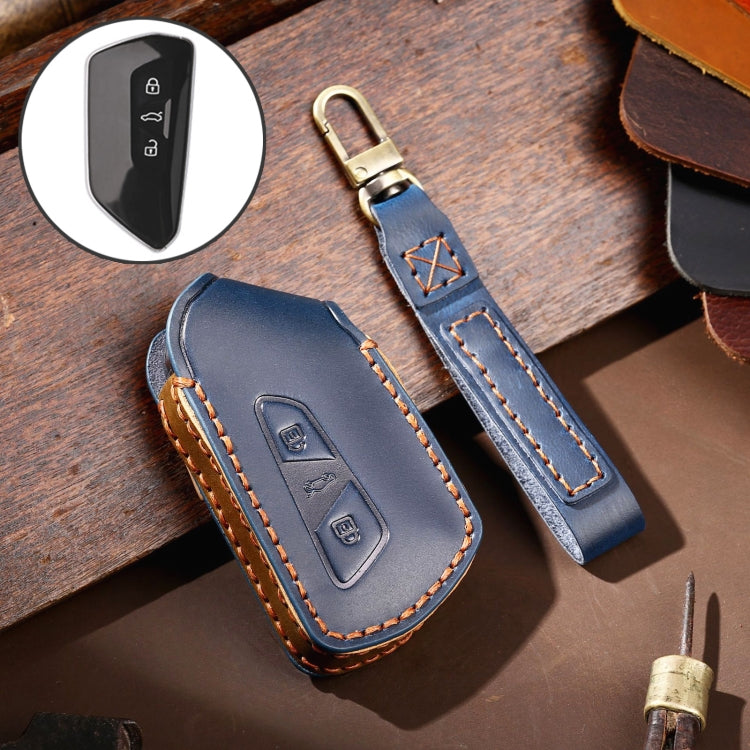 Luxurious Cowhide Leather Key Fob Cover for Volkswagen Golf 8
