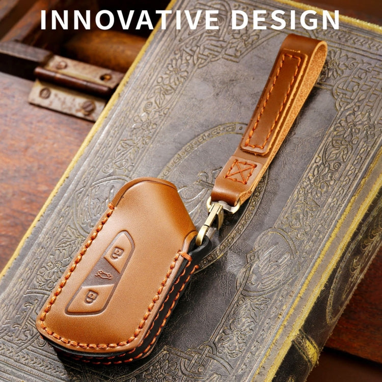 Luxurious Cowhide Leather Key Fob Cover for Volkswagen Golf 8