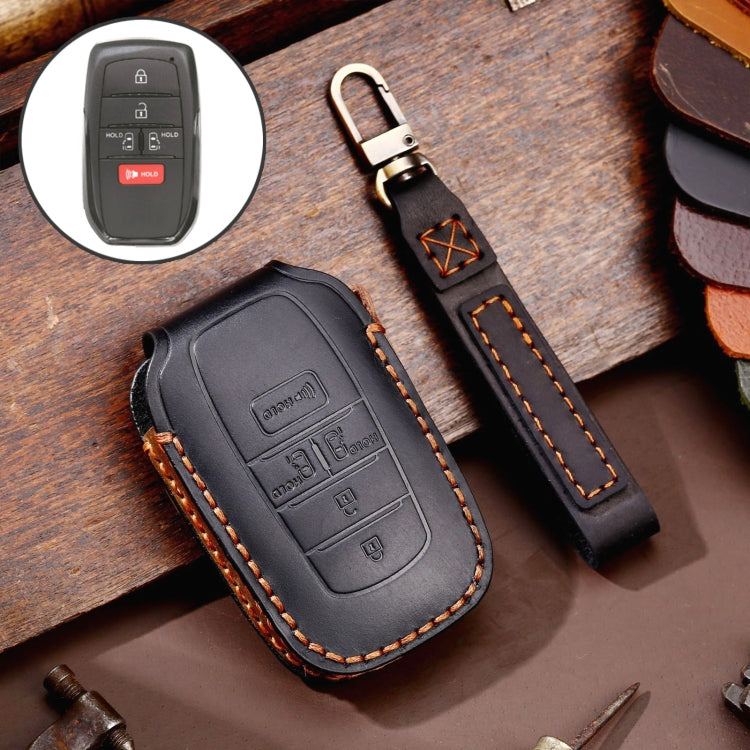 Elegant Genuine Leather Key Cover for Toyota Sienna 5-Button