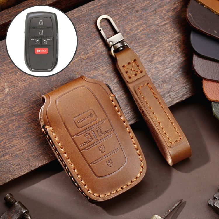 Elegant Genuine Leather Key Cover for Toyota Sienna 5-Button