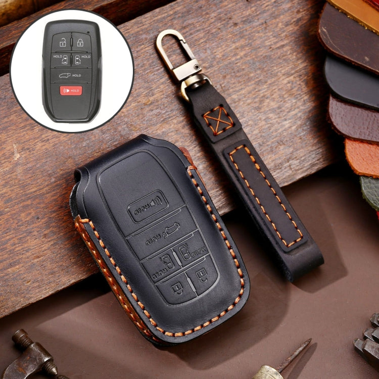 Genuine Leather Key Fob Cover for Toyota Sienna - 6-Button Luxury Protection
