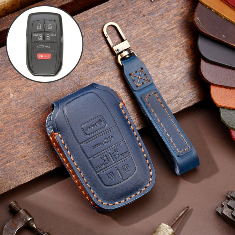 Genuine Leather Key Fob Cover for Toyota Sienna - 6-Button Luxury Protection