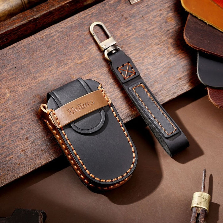 Luxurious Genuine Leather Key Fob Cover for Jeep Compass - 5-Button Protection