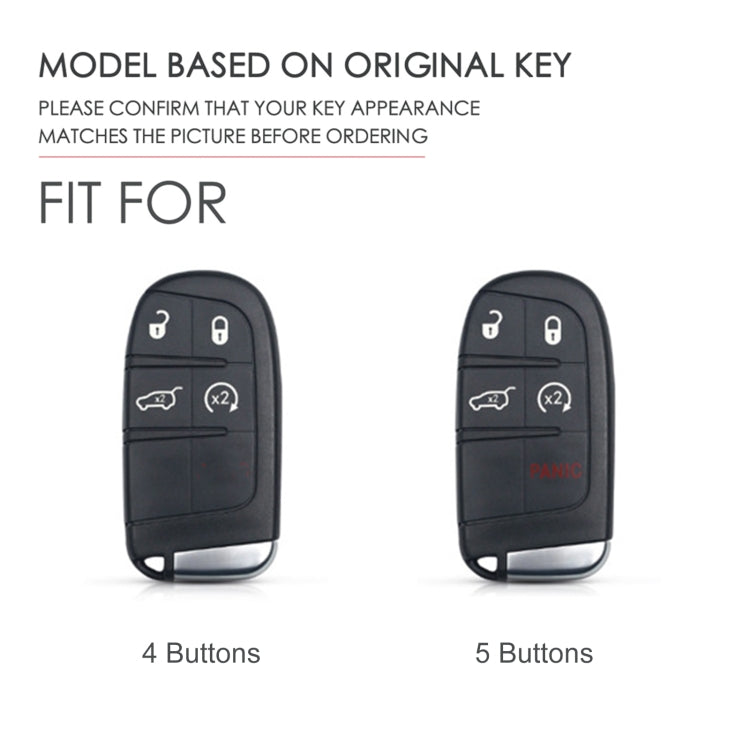 Luxurious Genuine Leather Key Fob Cover for Jeep Compass - 5-Button Protection