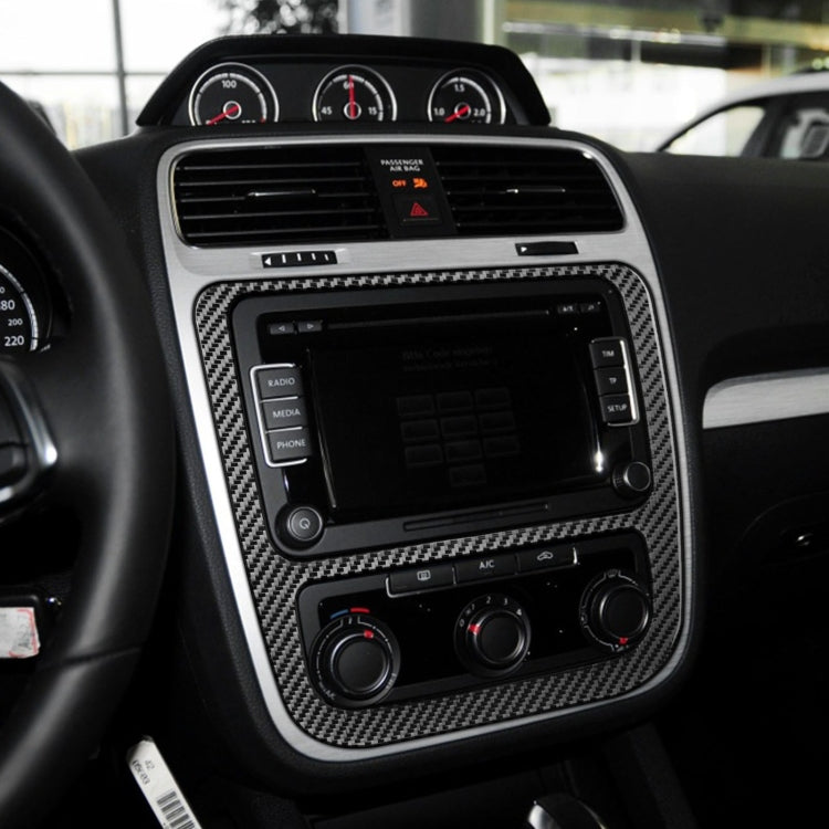 Carbon Fibre Decorative Sticker for Volkswagen Scirocco Central Control Panel (2009-2016)