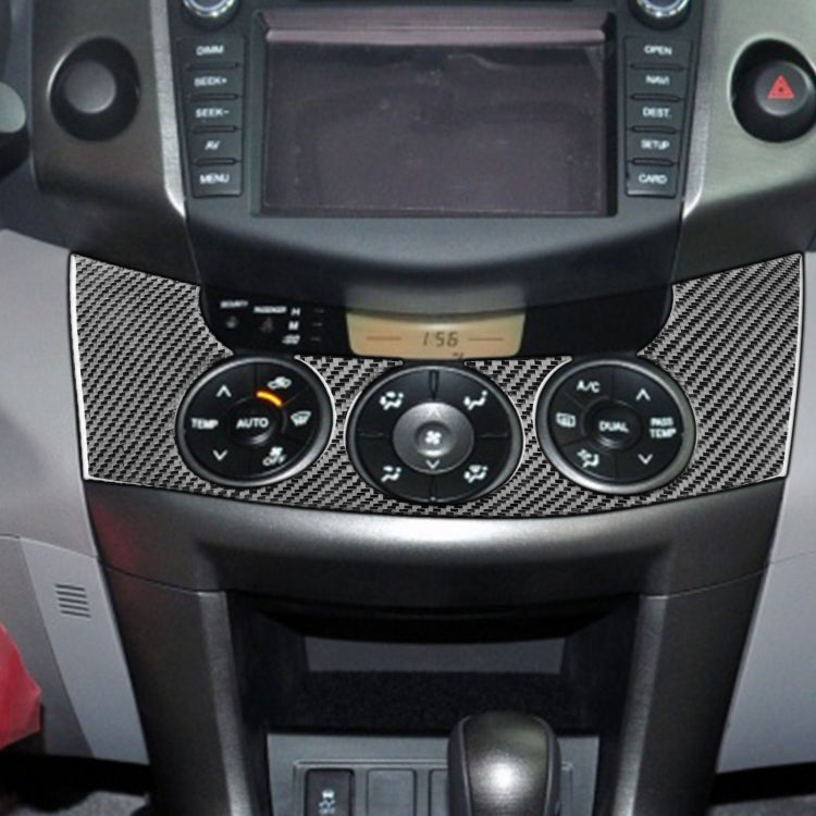 Sleek Carbon Fibre Central Control Switch Panel Sticker for Toyota RAV4 (2006-2013) - Left and Right Drive Compatibility