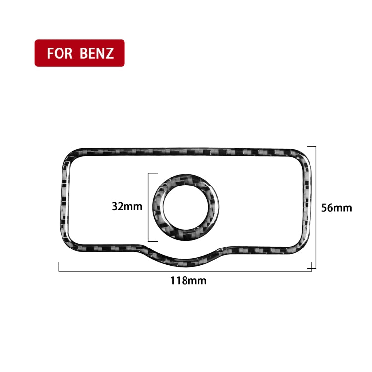 Carbon Fibre Decorative Stickers for Mercedes-Benz B-Class & GLB Headlight Switch - 2 Piece Set